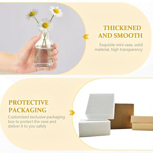 Glass Bud Vases Set of 6, Small Clear Flower Vases for Wedding Centerpiece Vintage Mini Glass Flower Bottles for Floral Arrangement Party Home Office Dining Table Decor - color: Clear