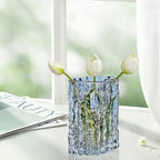 Aoderun Glass Vase Crystal Vase Heavy Duty Large Flower Vase for Dining Table Kitchen Office Home Shelf Wedding Living Room Centerpieces(Grey) - color: Gray