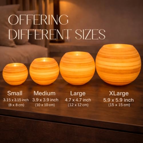 CraftsOfEgypt Single Alabaster Candle Holder - Egyptian Tealight and Votive Candles Holders with Amber Glow for Home Décor Natural Stone Soothing Tranquil Aurora - size: Medium