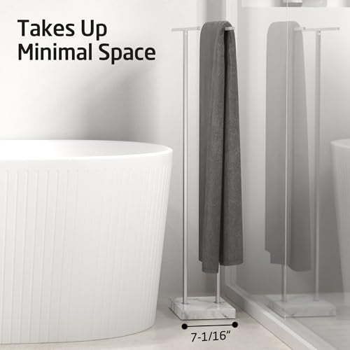 KES Standing Towel Rack Taller Version, 37" H (Equal Height) Bathroom Towel Rack Stand with Marble Base, Free Standing Towel Holder Stand, SUS304 Stainless Steel Brushed Finish, BTH229-2 - color: Brushed Finish, size: 37" H (Equal-height)