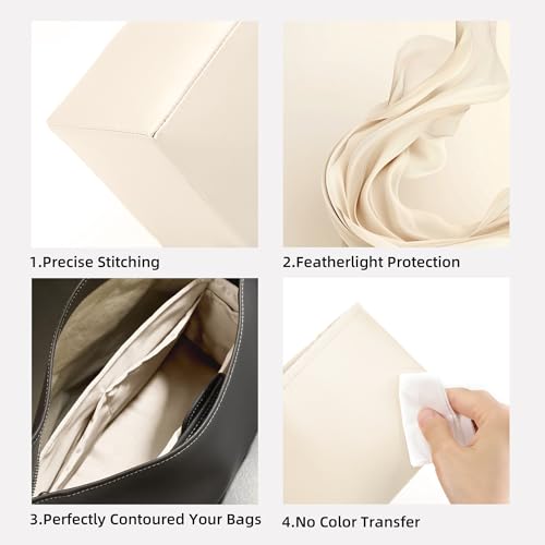 DGAZ Silk Purse Organizer Insert For GYARD Hobo Bags,Silky Smooth Bag Organizer，Luxury Handbag & Tote Shaper(Craie) - color: Craie