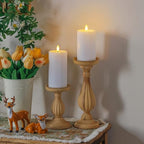 Yeelida Outdoor 6pcs Flameless Waterproof Candles with Handy Remote Control, Cycle Timer Battery Operated Candle Grease Effect LED Flickering Pillar Plastic Long Lasting (White, 3" x4" 5" 5" 6" 6" 7") - color: White, size: 4" 5" 5" 6" 6" 7"