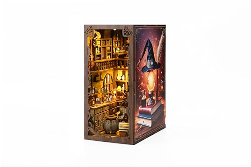 DIY Wooden Book Nook 3D kit Magic House - Booknook Book end Bookend Puzzle Bookshelf Decor LED Light