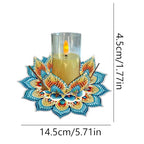 DIY Diamond Art Painting Candlestick Holders 5.71in Mandala Flower Shape Desk Candle Tray Tabletop Ornaments for Wedding Ramadan Party Home Table Centerpiece-Mandala11 - color: Mandala11