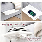 Bedside Shelf, Clip On Nightstand, Bedside Table Tray Organizer，Bedside Shelf for Bunk & Loft Beds，Black (White) - color: White
