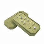 Velvet Ring Organizer Box - Ring Jewelry Box for Rings Earring, Jewelry Tray Rings holder Display Case for Girl Women (8.07"x4.13"x2.16") -PRB024-Green - color: Green