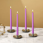 NONNO & ZGF 10 Pack Purple Flameless 11'' Wax Covered Taper Candles with 2 Remote, Use 2-AA Battery (Not Included, Runs 200 Hours) - color: Purple