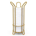 BROOKSTONE Toilet Paper Holder Stand, Modern and Minimal Free Standing Toilet Paper Stand with Storage, Bathroom Tissue Organizer that Holds Mega Rolls - Gold - color: Gold Minimal