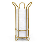 BROOKSTONE Toilet Paper Holder Stand, Modern and Minimal Free Standing Toilet Paper Stand with Storage, Bathroom Tissue Organizer that Holds Mega Rolls - Gold - color: Gold Minimal