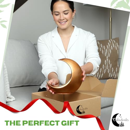 Table Planter - Desk Moon Planter – Candle Holder - Boho Planters for Indoor Plants, Succulents, Air Plant, Cactus, Faux, Artificial Plants -Witchy Gifts for Women, Birthdays, Plant Lovers - color: Gold