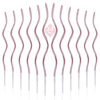 PHD CAKE 24-Count Rose Gold Spiral Long Thin Metallic Birthday Candles, Cake Candles, Birthday Parties, Wedding Decorations, Party Candles - color: Rose Gold