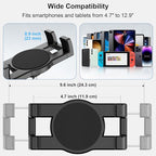 Aluminum Heavy Duty Tablet Mount Car Holder Dashboard for Truck/Vehicle/Desk/Wall, 360° Adjustable Dual Arm iPad Stand Holder Mount for 4.7"-12.9" iPad Pro/Air/Mini/Samsung Galaxy Tab - size: Dual arm