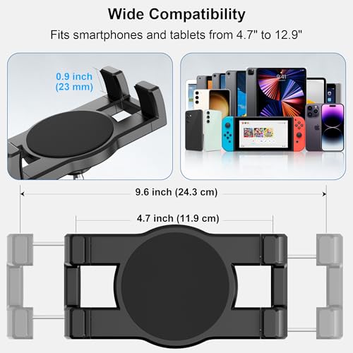 Aluminum Heavy Duty Tablet Mount Car Holder Dashboard for Truck/Vehicle/Desk/Wall, 360° Adjustable Dual Arm iPad Stand Holder Mount for 4.7"-12.9" iPad Pro/Air/Mini/Samsung Galaxy Tab - size: Dual arm