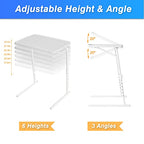 Allpop Max TV Tray Table, Large TV Dinner Tray for Eating, Adjustable Tray Stand on Couch & Bed, Folding Laptop Table with 6 Heights & 3 Tilt Angles, White - color: White, size: Allpop-Max TV Tray