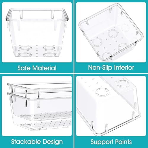 StorMiracle 28 PCS Clear Plastic Drawer Organizers Set, 4 Size Desk Drawer Organizer Trays for Makeup, Jewelry, Kitchen Utensils, Gadgets and Office Accessories - color: Clear, size: 28 PCS