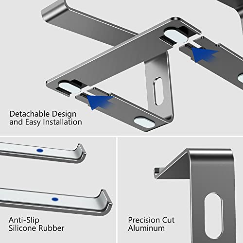 BESIGN LS03 Aluminum Laptop Stand, Ergonomic Detachable Computer Stand, Notebook Holder Compatible with Air, Pro, Dell, HP, Lenovo More 10-15.6" Laptops, Gray - color: C-Gray