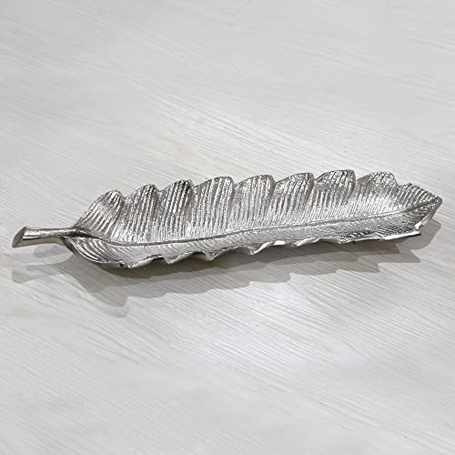 BBH Home's Handmade Silver Novelty Shaped Aluminium Tray 15.78 x 3.74 x 1.18 AMBBVK033AB2020 - color: Silver