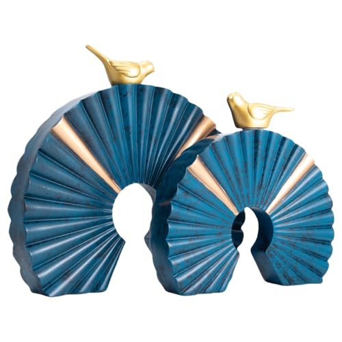 Minimalist Round Statue Above Cabinet Decor Kitchen, Modern Decorative Sculpture Home Decorations for Living Room Coffee Table, Office Decor Items, Center Pieces Decoration (Blue Gold) - color: Blue Gold