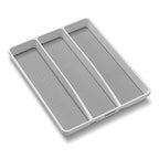 madesmart 3 Compartment Utensil Tray, Multi Purpose Storage Organizer, Non Slip Lining,Deep Storage for Ladles, Whisks & Serving Tools, for Drawers & Home Organization, White
