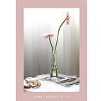 Hand-Made Blown Art Bud Glass Vase Clear Small Glass Vase Glass Flower Vase Heavy Base Single Stem Flower Drop Vase for Flower and Office Bud Home Wedding Decor (Oblique Mouth)