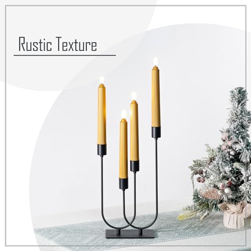 smtyle Halloween Black Candle Holders for Taper Candles Set of 4 Candelabra with Iron-0.8" Diameter Candlestick Ideal for for Table Centerpiece - color: Black