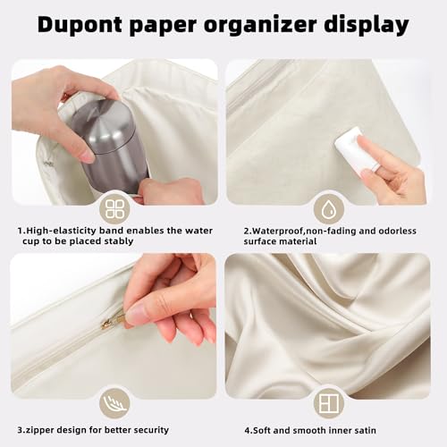 DGAZ Lightweight Purse Organizer Insert for The Row Ns Parker Tote S/M/L, Silk DupontPaper Inner Bag for Luxury Bag (Large, Craie) - color: Craie, size: Large