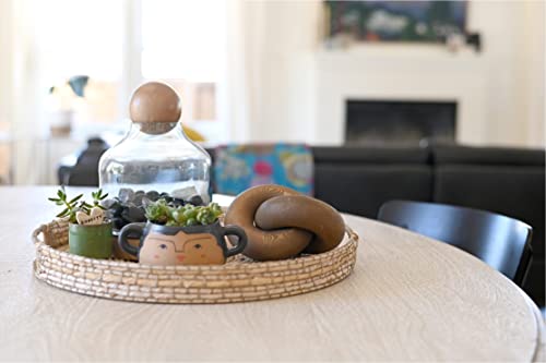 Rool Coffee Table Decor Coffee Table Books Decor Bookshelf Decorative Objects Modern Farmhouse Wood Knot Décor Dark Brown - color: Brown