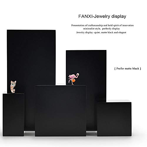 Oirlv Solid Wood Minimalism Style Jewelry Display Stand Showcase Jewelry Organizer Black Square Holder (SM05303) - color: SM05303