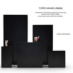 Oirlv Solid Wood Minimalism Style Jewelry Display Stand Showcase Jewelry Organizer Black Square Holder (SM05303) - color: SM05303