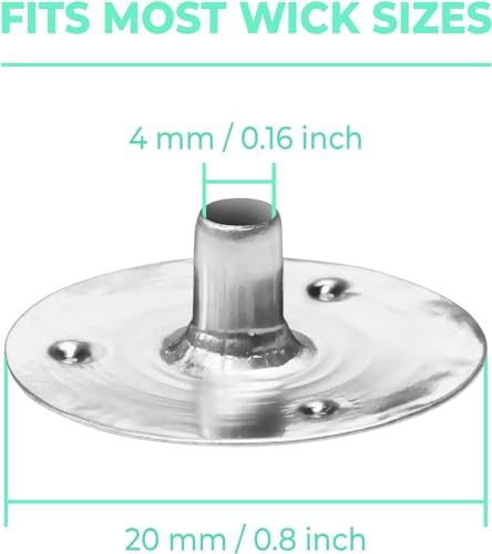 200pcs/20mm Candle Wick Tabs Metal,Metal Candle Wick Sustainer Tabs,Wick Base for Candle Making