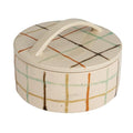 Creative Co-Op Mosaic Retreat Stoneware Dish with Lid, Multicolor - style: Dish with Lid
