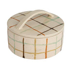 Creative Co-Op Mosaic Retreat Stoneware Dish with Lid, Multicolor - style: Dish with Lid