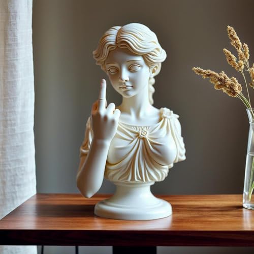 Funny Middle Finger Venus Statue – Bold Greek Goddess Aphrodite Resin Figurine, Roman-Style Venus Bust Sculpture with Attitude, Unique Home & Office Shelf Decor, Rebellious Gift for Women & Men - color: Style E 1pcs