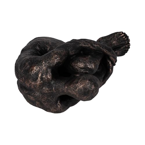 Sagebrook Home Resin Modern Glam Sitting Man Sculpture - Thoughtful Polyresin Decorative Figurine for Home, Office, Bedroom & Living Room - 8" Bronze & Copper - size: 8.0" H