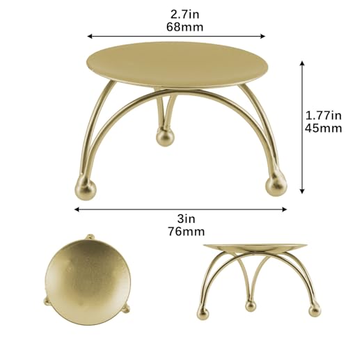 Geesatis 2 Pcs Pillar Candle Holder Metal Candlesticks Stand Holder Plate Candlelight Dinner Candle Holder for Party Wedding, Gold - color: Gold