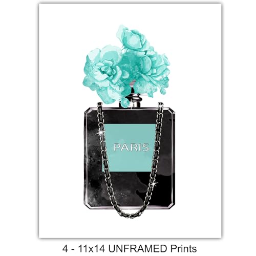 Haute couture Fashion Home Decor 11x14 - High Fashion Perfume, Shoes, Handbags - Glamorous Luxury Couture Set for Womens Bedroom, Teen Girls Room Decorations - Designer Wall Decor Poster - Unframed - size: 11x14