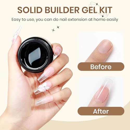 2PCS Clear 3D Sculpting Gel Non-Stick Hand Solid Builder 3D Nail Gel Art with Silicone Pen for 3D Modeling Nail Art Home Manicure DIY for Women - color: Clear&Clear