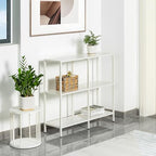 HDANI 31.5 Inch Metal Console Table with 3 Tier Strage Shelves,Narrow Entryway Table,Modern Sofa Tables for Entryway, Living Room,Bedroom,White - color: White, size: 31.5×9.84×29.53in