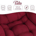 Tiita Lazy Chair with Ottoman, Red Modern Large Accent Chair, Comfy Leisure Sofa Armchair with Ottoman, Reading Chair with Footrest for Bedroom, Living Room, Dorm Rooms, Wine red - color: Burgundy