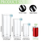 Set of 12 Glass Cylinder Vases for Centerpieces with 8 Pack Vase Filler 12 Pearl String 24 White Floating Candles for Table Centerpieces for Wedding Party Home Decor 5, 6, 8 Inch - style: 12 Set(6,8,10Inch)