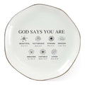God Says You Are Beautiful Ring Dish – Christian Ceramic Jewelry Tray for Women, Inspirational Bible Verse Trinket Holder Gift for Her, Religious Baptism Gift - color: You Are Beautiful-02