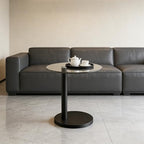 C Shaped Side Table Round End Table for Living Room, Modern Coffee Tables Unique Aesthetics Simple Accent Tables, Multifunction Black Bedside Stand for Sofa Bedroom Couch Balcony Patio Yard Garden