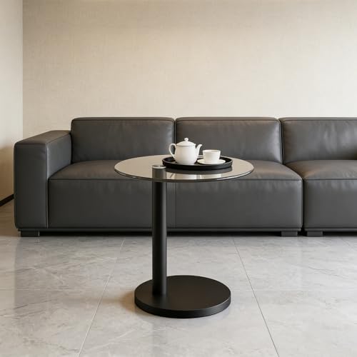 C Shaped Side Table Round End Table for Living Room, Modern Coffee Tables Unique Aesthetics Simple Accent Tables, Multifunction Black Bedside Stand for Sofa Bedroom Couch Balcony Patio Yard Garden