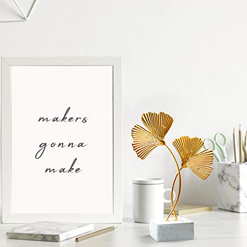 Metal Ginkgo Leaf Ornaments, Gold Ginkgo Leaf Desktop Decoration Sculpture, Modern Creative Home Décor Accents Statue for Office, Bedroom, Bookshelf