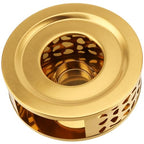 2 PCS Metal Teapot Warmer Base, Stainless Steel Teapot Warmer with Tealight Holder for Glass or Ceramic Teapot, Gold