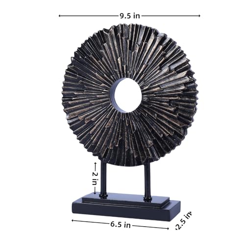 Minimalist Round Statue Above Cabinet Decor Kitchen, Modern Decorative Sculpture Home Decorations for Living Room Coffee Table, Office Decor Items, Center Pieces Decoration (Black) - color: Black