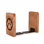 Kaizen Casa Bookends Iron & Acacia Wood Bookends for Shelves Book Ends Decorative to Hold Heavy Books (4" X 4" X 6"), (Set of 2)