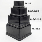 Premium Black Gloss Display Base – Weighted Square Pedestal for Trophies, Sculptures, 3D Prints, & Crafts – Heavy-Duty Riser Stand (3x3x2 inch) - size: 3x3x2 inch