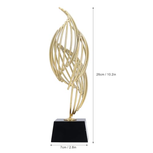 Metal Abstract Decorative Sculpture, Simple, Modern, Beautiful, Modern Luxury Metal Abstract Statue with Base for Desk Shelf Decor (Classic Black) - size: Classic Black