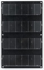 Displays2go Wall Pamphlet Display, Acrylic, 12/24 Adjustable Slots, Aluminum Standoffs - Black (2RP12BLK) - color: Black, size: 12 Pockets